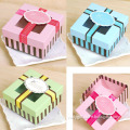 Square Paper Gift Box with Clear Window /Ribbon /Tag